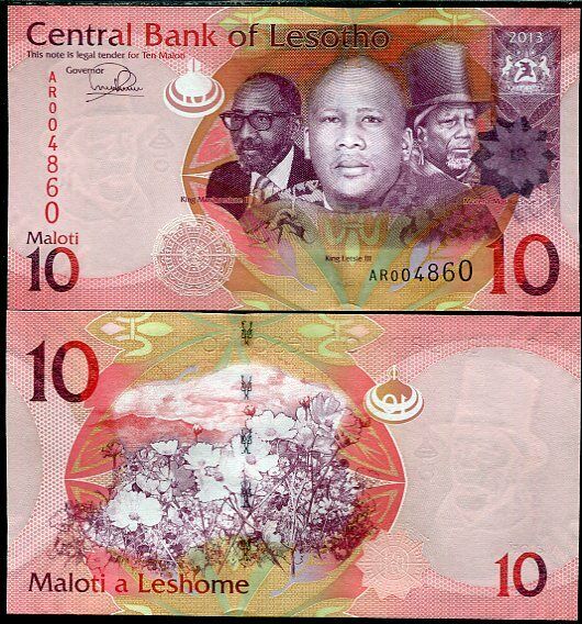 LESOTHO 10 MALOTI 2013 P 21 UNC