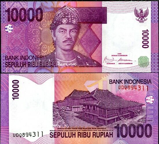 Indonesia 10000 Rupiah  2009 P 143 UNC