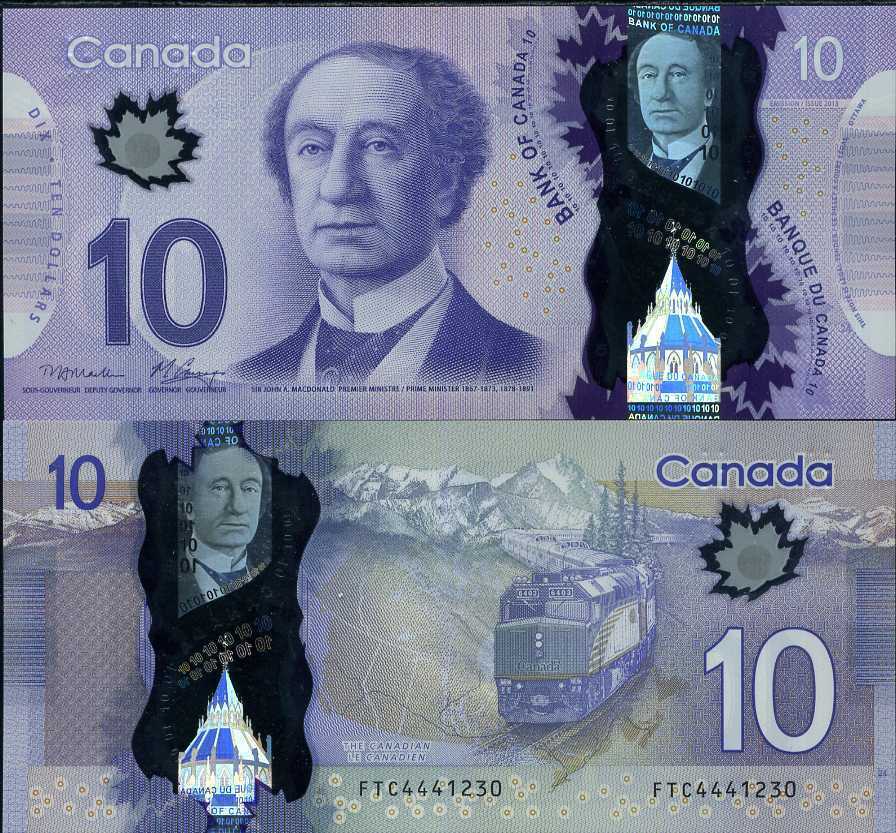 Canada 10 Dollars ND 2013 P 107 POLYMER Macklem-Carney UNC