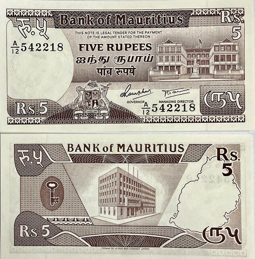 Mauritius 5 Rupees ND 1985 P 34 UNC