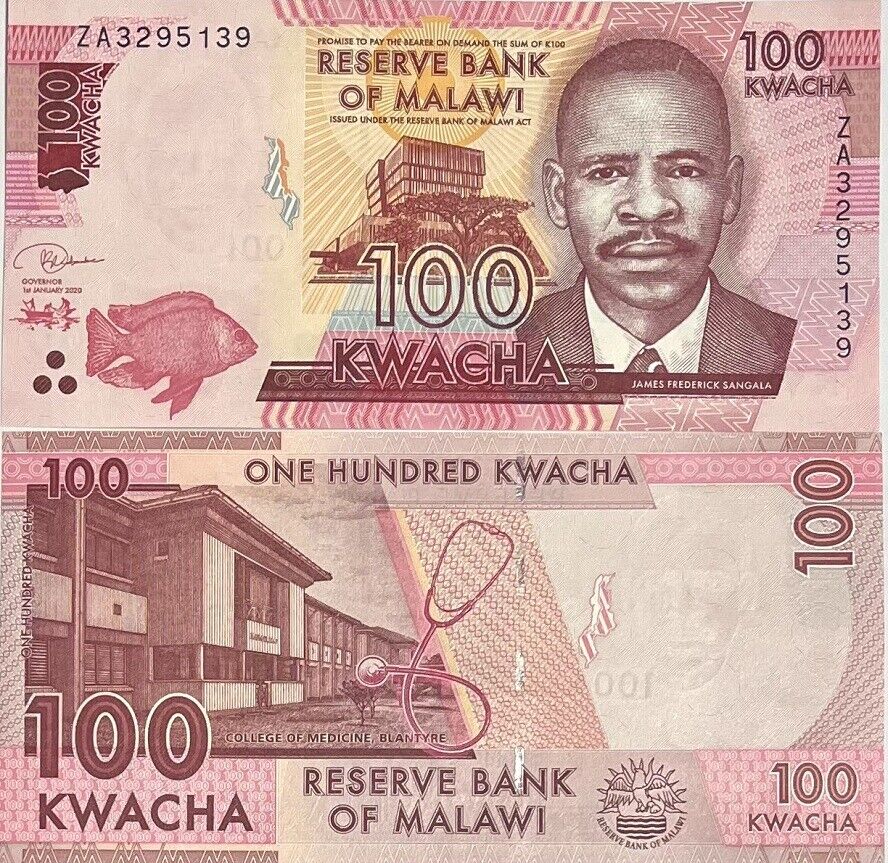Malawi 100 Kwacha 2020 P 65* Replacement UNC