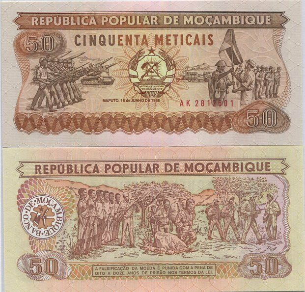 Mozambique 50 Escudos 1986 P 129 UNC