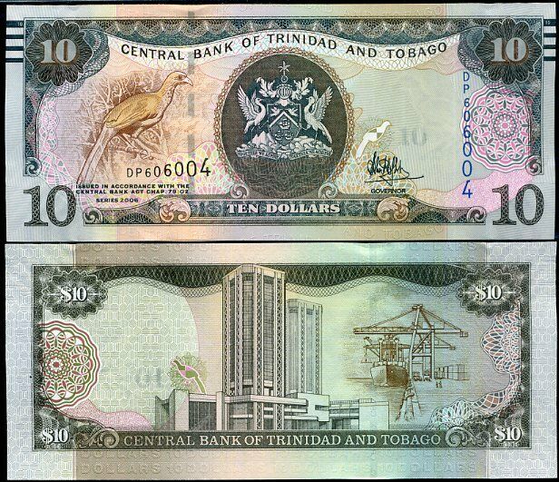 Trinidad & Tobago 10 Dollars 2006 / 2016 P 57 b NEW SIGN UNC