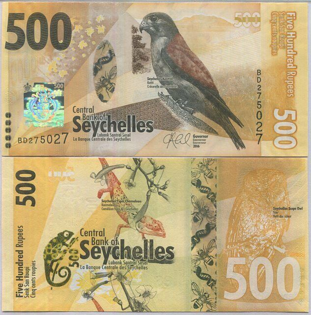 Seychelles 500 Rupees 2016 P 51 Window Wrinkles UNC