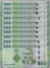 Tanzania 500 Shilling 2010 P 40 UNC LOT 10 PCS