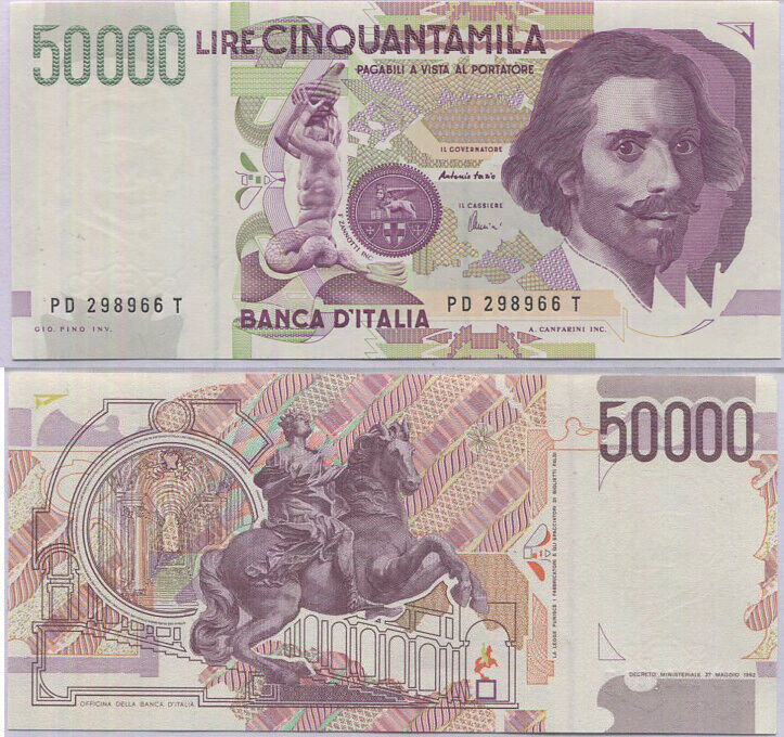 Italy 50000 Lire 1992 P 116 UNC