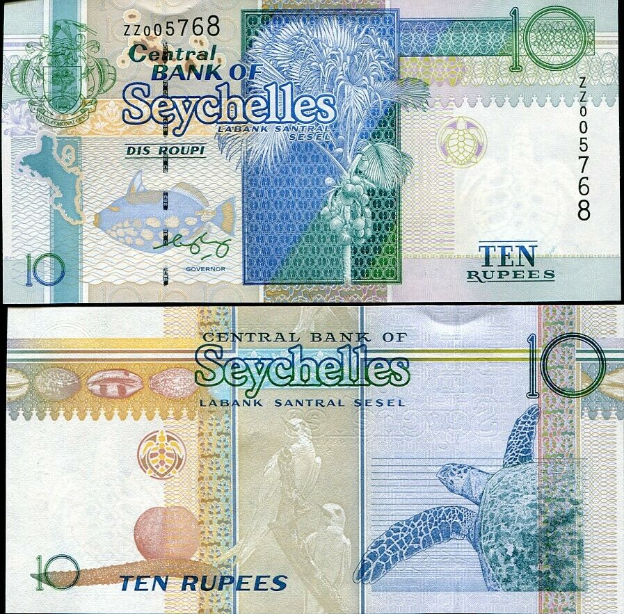 SEYCHELLES 10 RUPEES P 36 ZZ REPLACEMENT UNC