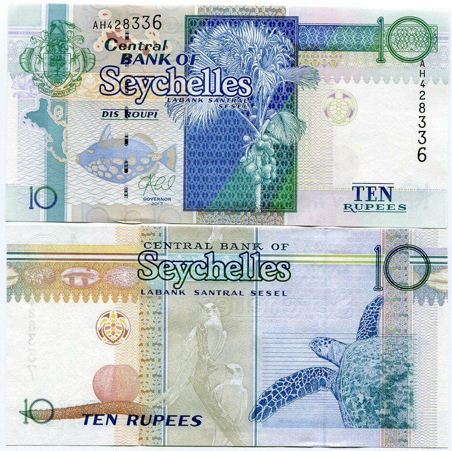 Seychelles 10 Rupees 2013 P 36 UNC
