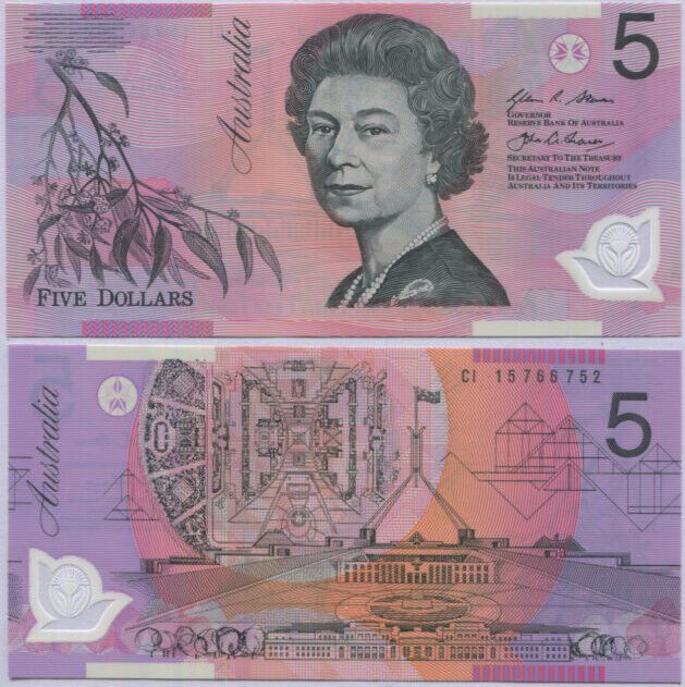 Australia 5 Dollars 2015 P 57 j Polymer UNC