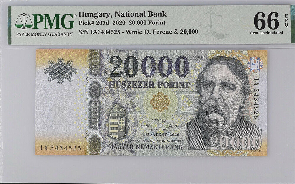 Hungary 2000 Forint 2020 P 207 d Gem UNC PMG 66 EPQ