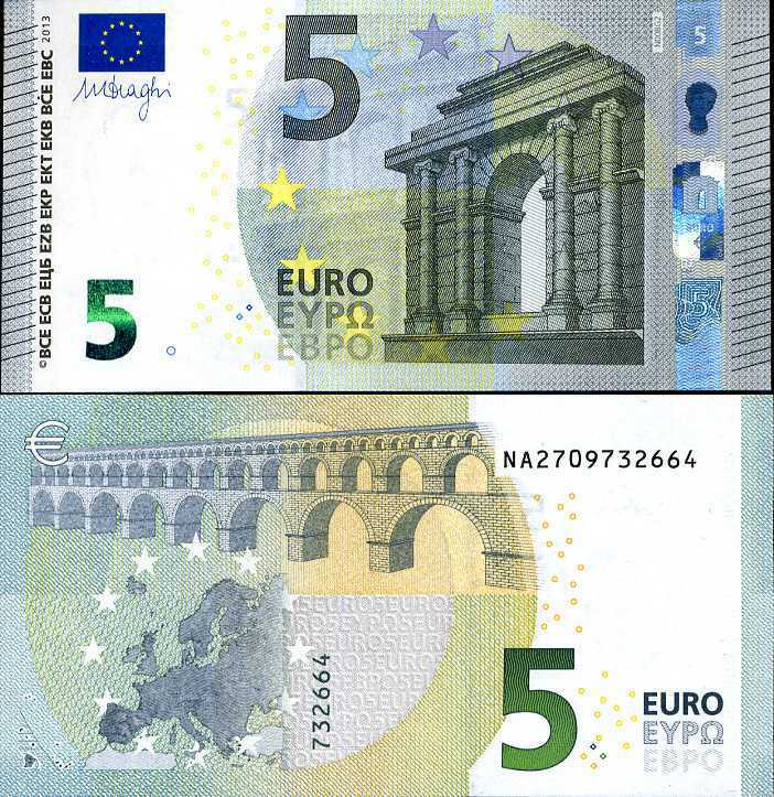 AUSTRIA EURO 5 EUROS 2013 P 20 NO17A3 UNC