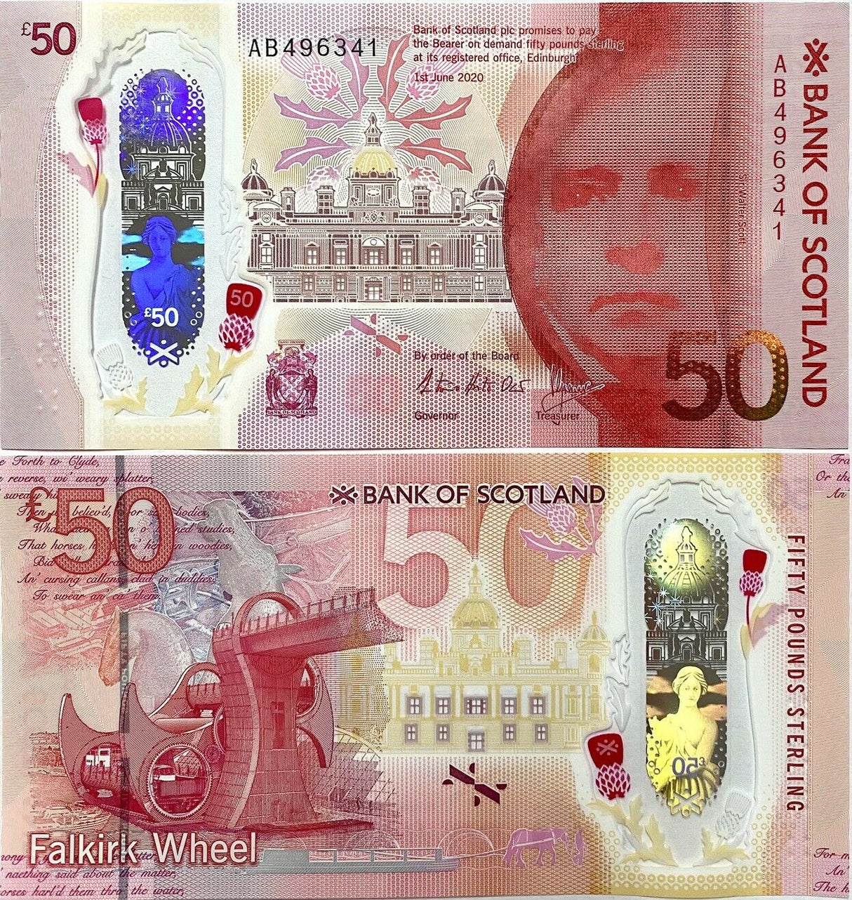 Scotland 50 Pounds 2020/2021 Bank of Scotland Polymer P New UNC