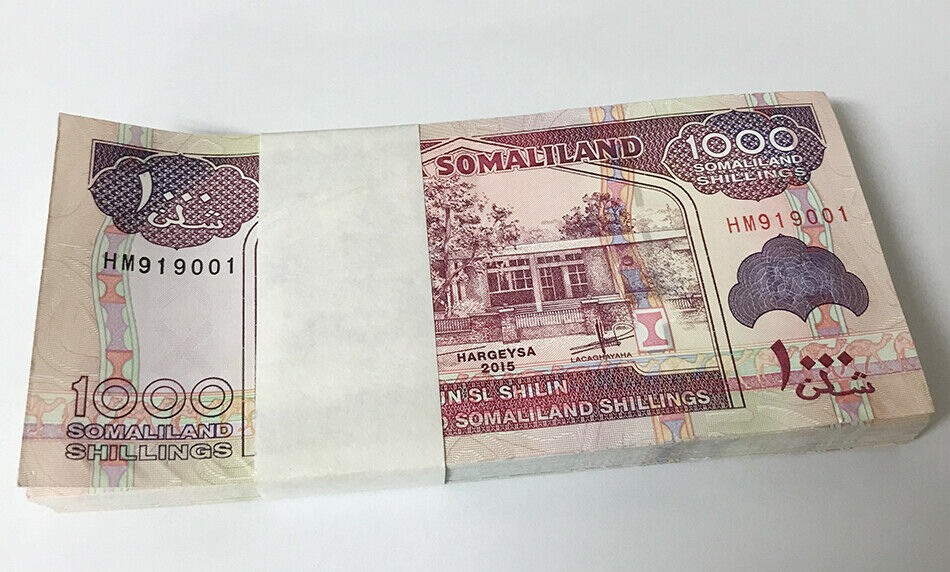 Somaliland 1000 Shillings 2015 P 20 UNC Lot 25 Pcs 1/4 BUNDLE