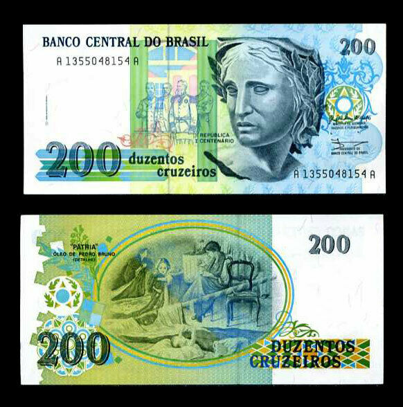 BRAZIL 200 CRUZEIRO P 229 UNC