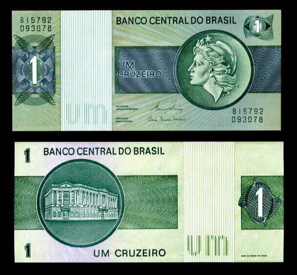 BRAZIL 1 CRUZEIRO P 191Ac SIGN 20 UNC