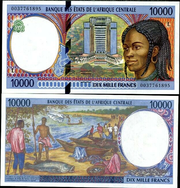 CENTRAL AFRICAN STATE GABON 10,000 10000 FRANCS P 405 L UNC
